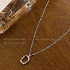 Oval Pendant Alloy Necklace Silver - One Size
