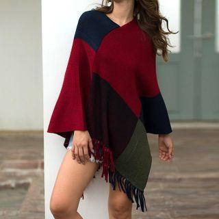 Paneled Cape Sweater