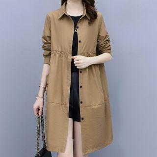 Plain Loose Fit Trench Jacket