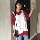 Set: Short-sleeve T-shirt + Ripped Tank Top