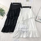 High-waist Ruffled A-line Skirt