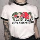 Printed Lettering Short-sleeve Ringer T-shirt