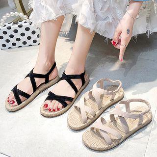 Crisscross Strap Flat Sandals