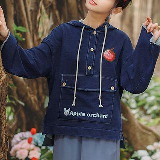 Applique Denim Hoodie