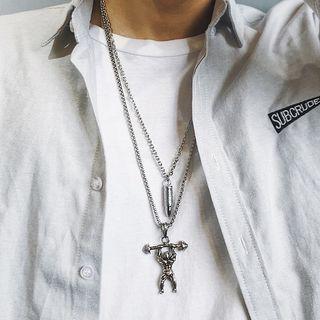 Alloy Bullet & Gym Pendant Necklace