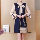 Tie-neck Bell-sleeve A-line Dress