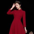 3/4-sleeve Midi A-line Dress (various Designs)