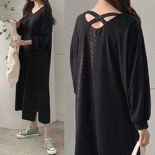 V-neck Cross-strap Long Dress