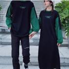Couple Matching Midi Pullover Dress / Color Block Pullover / Harem Pants