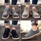 Lace-up Stitched Cutout Oxfords