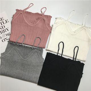 Frill Trim Knitted Camisole Top