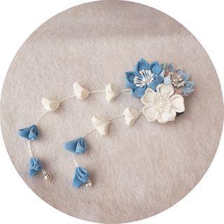 Floral Dangle Hair Clip Light Blue - One Size