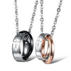 Couple Matching Cross Ring Pendant Stainless Steel Necklace