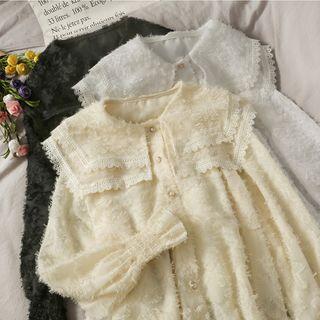 Lace-trim Fringed Blouse