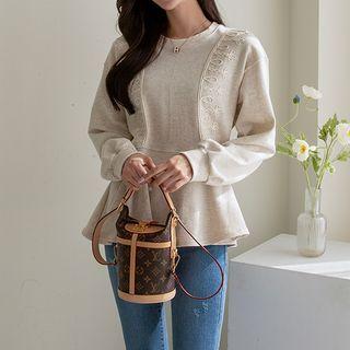 Embroidery Peplum Sweatshirt