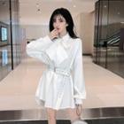 Ribbon Mini A-line Shirtdress