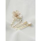 Flower Hair Pin Set Of 4 White - One Size