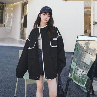 Color Trim Baseball Jacket