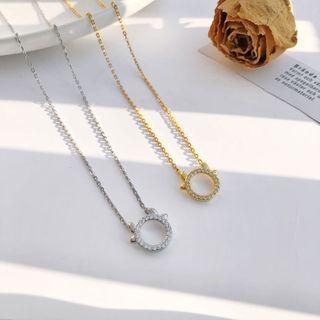 Ox Rhinestone Pendant Sterling Silver Necklace