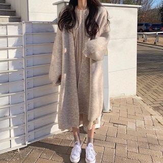 Long Cardigan / Midi Pleated Dress