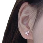 Deer Horn Stud Earring 1 Pair - Silver - One Size