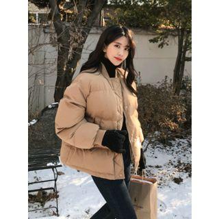 Flap-front Padded Bomber Jacket