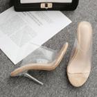 Pvc Panel High-heel Slide Sandals