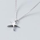 925 Sterling Silver Starfish Pendant Necklace Silver - One Size