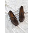 T-strap Faux-leather Loafers