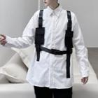 Long-sleeve Plain Shirt With Strap