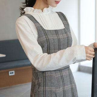 Frill-collar Pintuck Blouse
