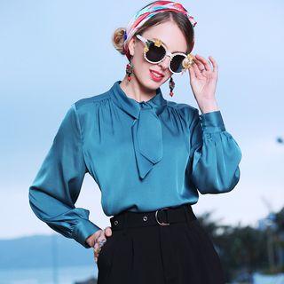 Long-sleeve Silk Blouse