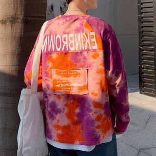 Lettering Tie-dye Sweatshirt