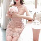Sleeveless Crochet-lace Dress