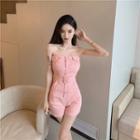 Strapless Button-up Romper