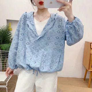 Lace Button Hoodie