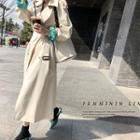 Epaulet Contrast-lining Trench Coat With Belt