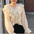 Ruffled Blouse Almond - One Size
