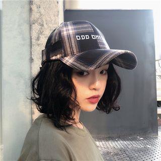 Plaid Lettering Baseball Cap As Shown In Figure - One Size