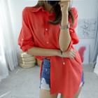 Roll-up Long-sleeve Colored Shirt