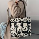 Panda Print Tote Bag Black & Off-white - One Size