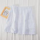 Plaid Slit-front Mini A-line Skirt