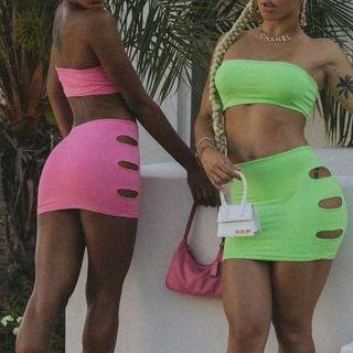 Set: Bandeau + Cut Out Pencil Skirt