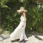 Halter Ruffle-trim Maxi Sundress