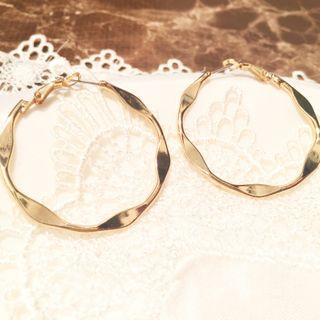 Hoop Earring 1 Pair - Classic Earrings - Gold - 4.5cm