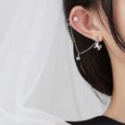 925 Sterling Silver Faux Pearl Unicorn Ear Cuff Earrings 1pc - As Shown In Figure - One Size