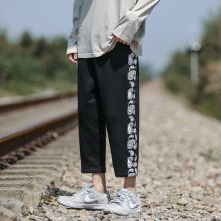 Paisley Print Cropped Loose Fit Pants