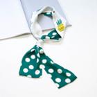 Dotted Pineapple Print Satin Neck Scarf