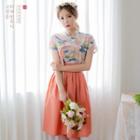 Modern Hanbok Skirt In Orange Orange - One Size