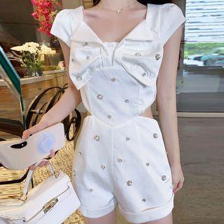 Cap-sleeve Cutout Playsuit
